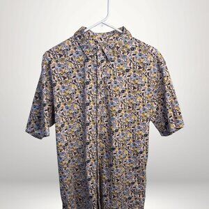 Le 31 Simons Floral Button-Up Shirt Large Modern Fit